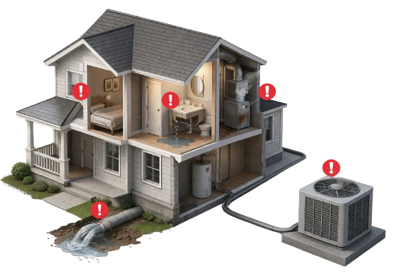 Transparent hero illustration showing a home quote analysis scene